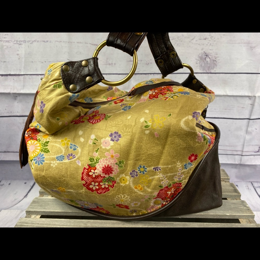 Boho Floral Golden Shoulder Bag